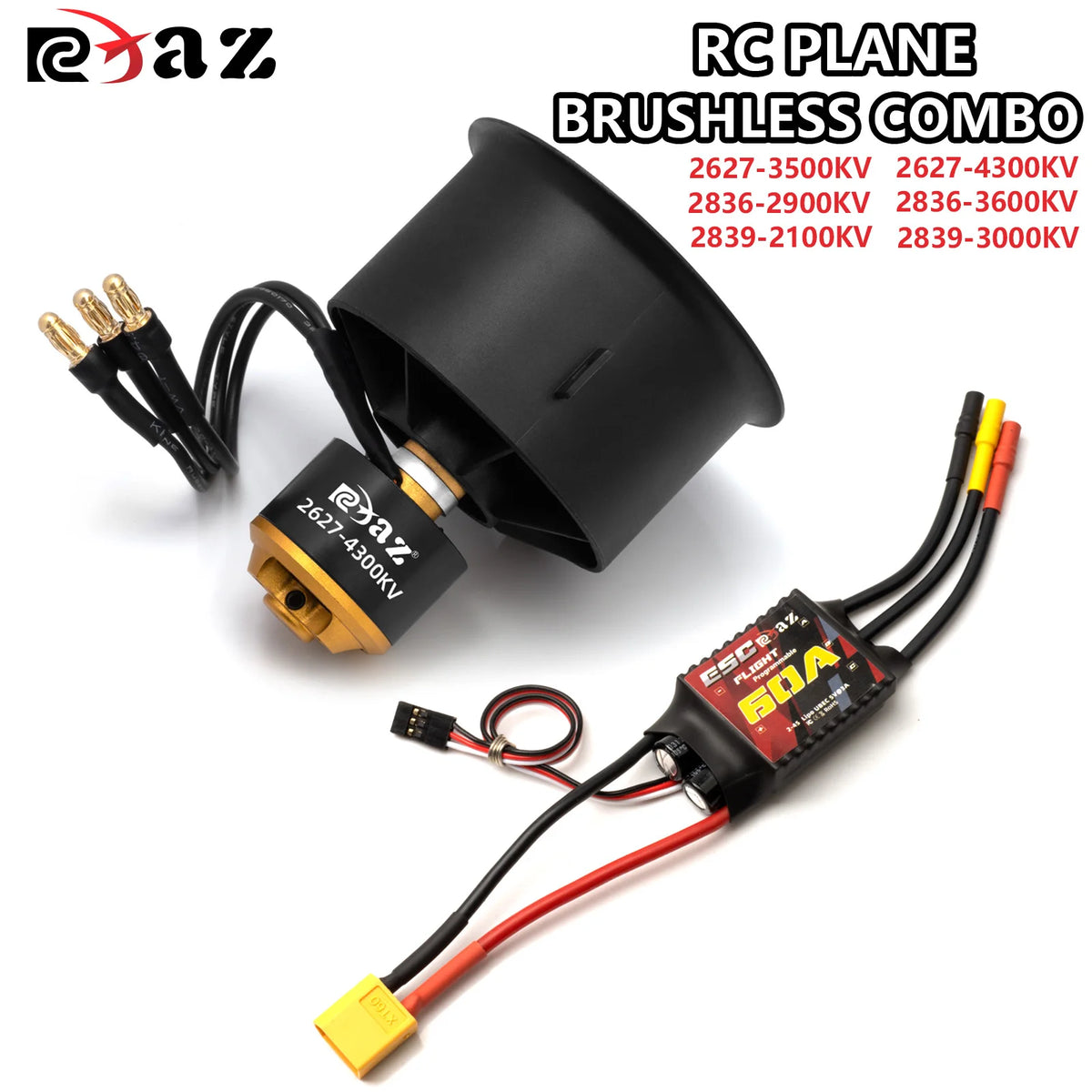 Rcxaz RC Mini Brushed ESC 30A Electric Motor for 1/10 Scale Car