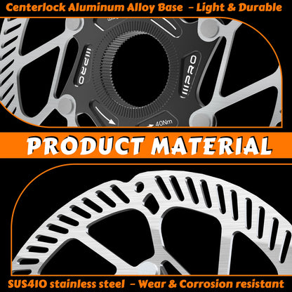 Center Lock Disc Brake Rotor IIIPRO Stainless Steel Bicycle MTB Road