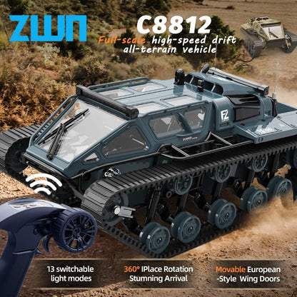 C8812 MAX RC Tank Car LED Light Full Scale Drift Off-Road Remote Control Toy
