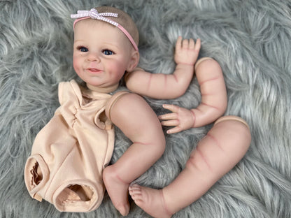 21" Reborn Doll Kit Shaya Painted 3D Skin Veins with Blue Eyes & Cloth Body