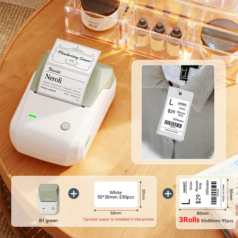Niimbot B1 Portable Thermal Label Printer Mini Bluetooth Sticker Maker