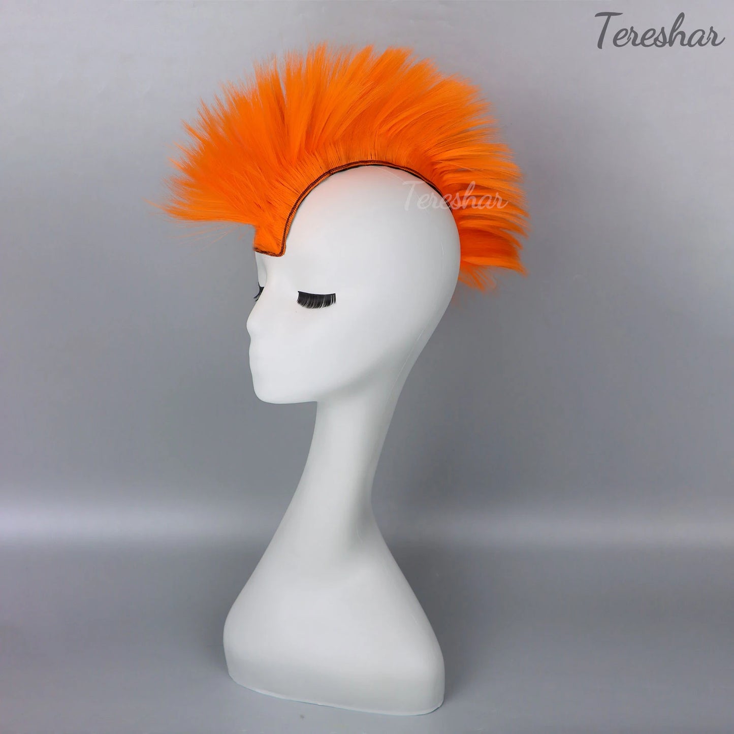 Helmet Mohawk Hair Patches Skinhead Adhesive Wig for Motorcycle Costume