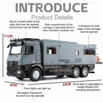 1:18 Folding Rearview Mirror Off-road RV Diecast Model with Sound & Light