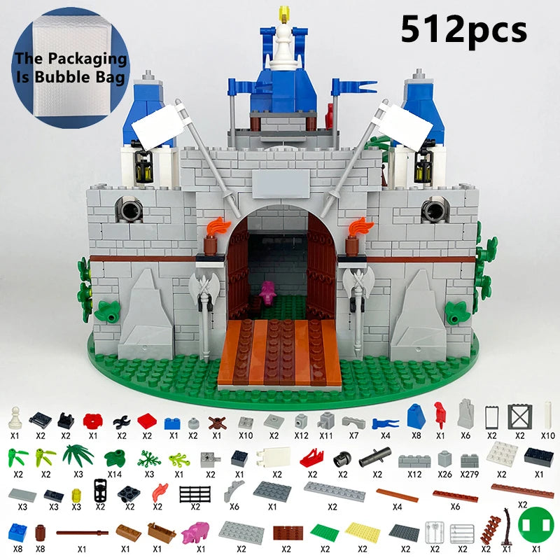 Medieval Knight Castle Building Blocks MOC Construction Scene Brick Toy Set