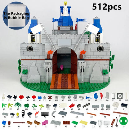 Medieval Knight Castle Building Blocks MOC Construction Scene Brick Toy Set