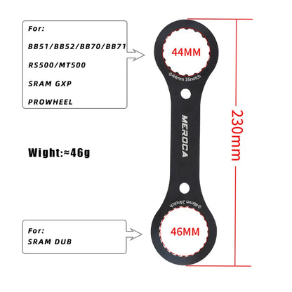 Bottom Bracket Wrench MEROCA 44/46/49mm 16/24 Notch for IXF BB51 BB52 DUB