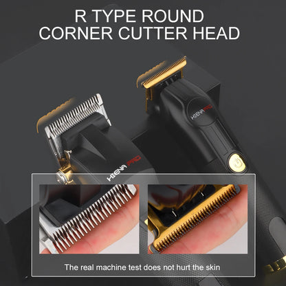 Professional Hair Clipper Set for Men, Rechargeable Hair Trimmer with LCD Digital Display, Electric Clipper, Black and Gold-EXPROTAS