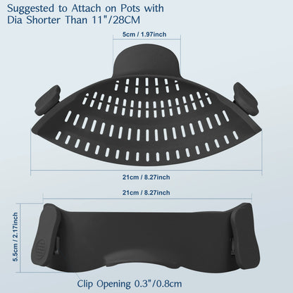 1pc Adjustable Silicone Clip-On Strainer for Pots Pans Bowls Kitchen