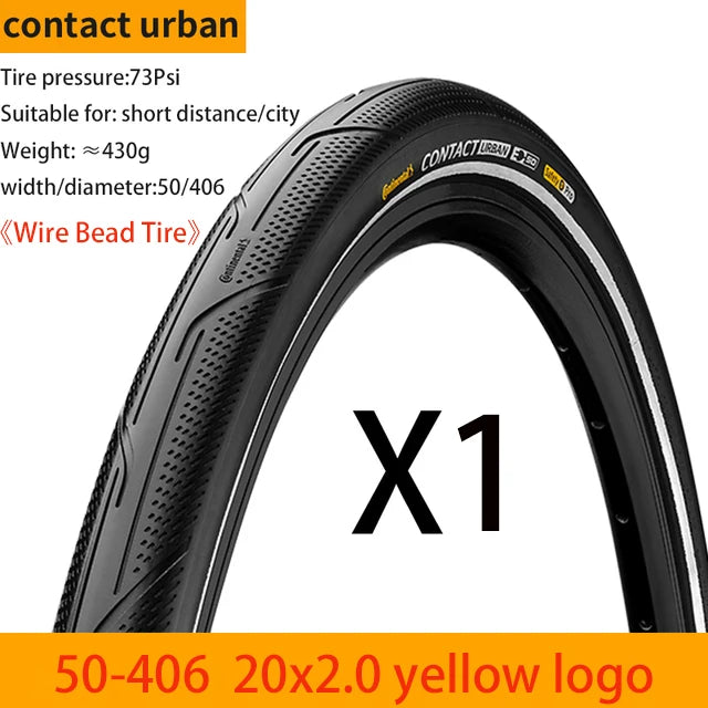 Continental Contact Urban Tyre 16/20 Inch Wire Bead Reflective BMX Folding Bike