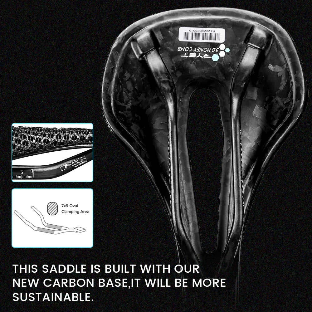 RYET 3D Printed Bike Carbon Saddle 140mm 143mm Super Light Road MTB Racing Saddles Bicycle Seat Cushion Cycling Seating Parts-EXPROTAS