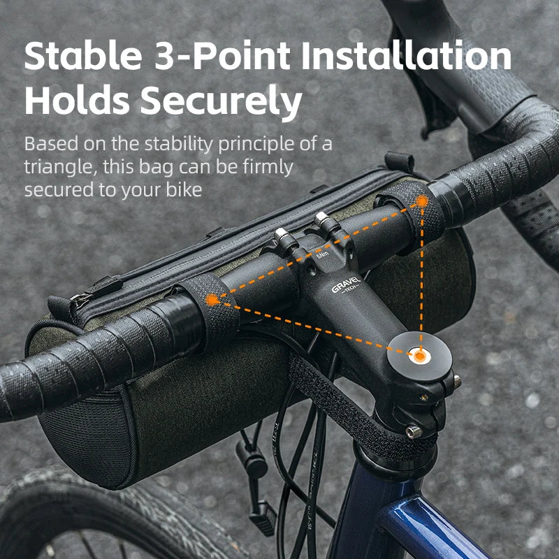 ROCKBROS Handlebar Bag 2L Portable Shoulder Bag Reflective Front Tube Bike Pannier