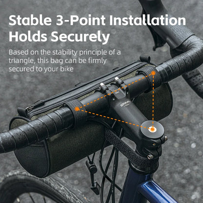 ROCKBROS Handlebar Bag 2L Portable Shoulder Bag Reflective Front Tube Bike Pannier