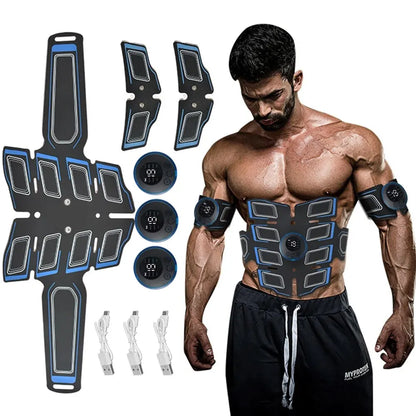 Rechargeable EMS Muscle Trainer Belt Abdominal Fitness Stimulator Exercise