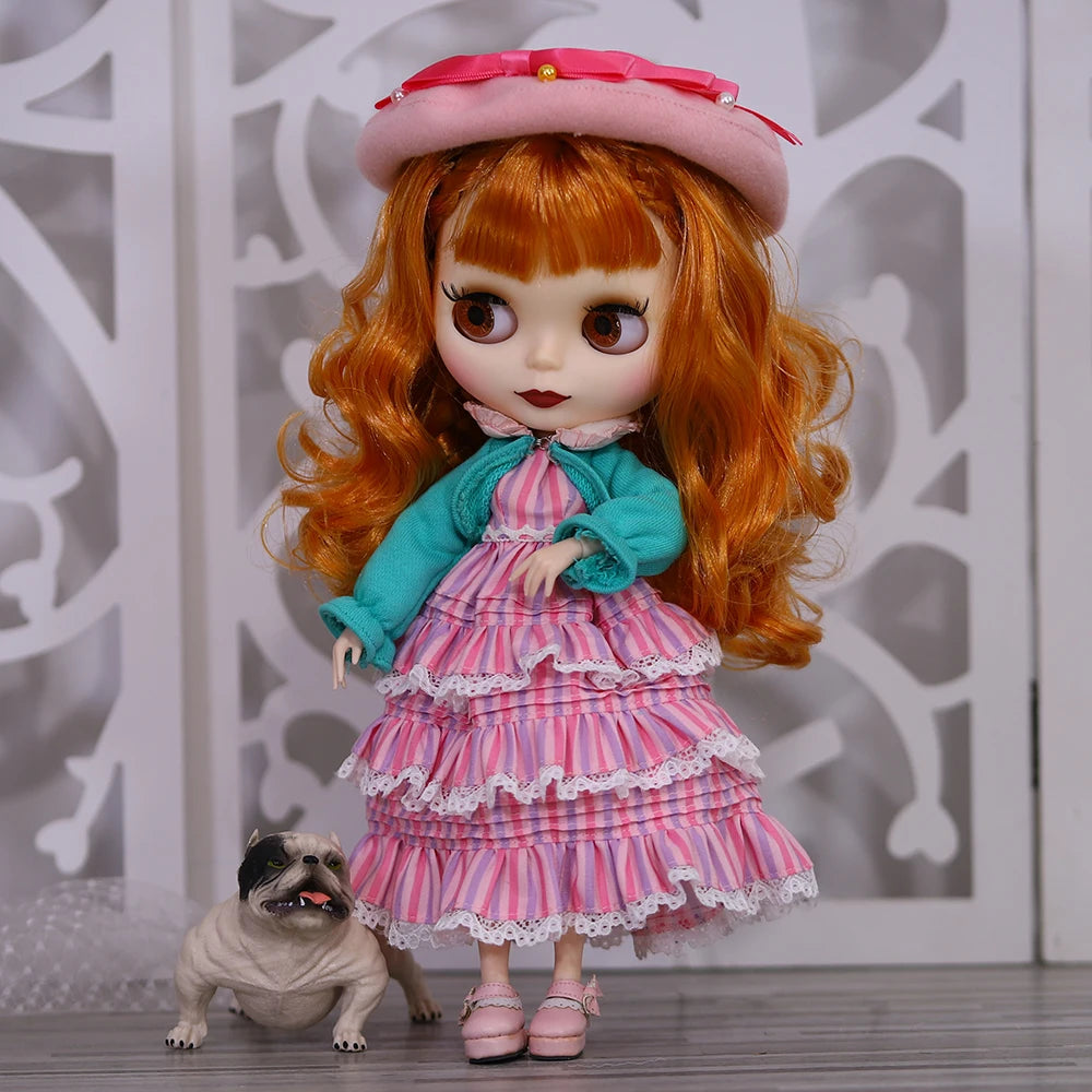 ICY DBS Blythe Doll White Skin Joint Body Colourful Hair Matte Face DIY Dress Up