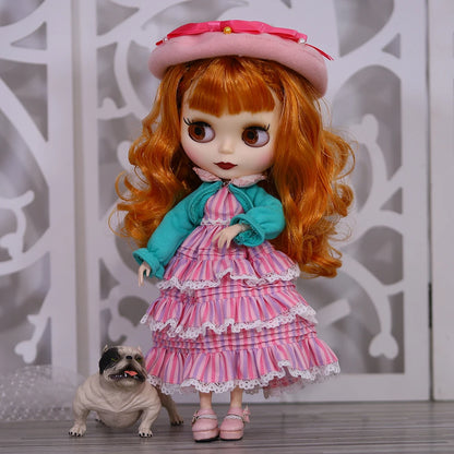 ICY DBS Blythe Doll White Skin Joint Body Colourful Hair Matte Face DIY Dress Up