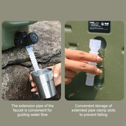 11L Portable Water Container w/ Faucet Leakproof Canister for Camping Travel