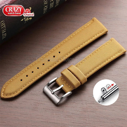 Watch Strap 20mm 22mm Nylon Quick Release Sailcloth Band for Men