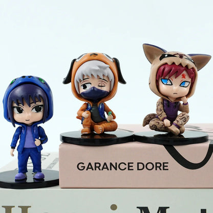 6pcs Naruto Figure Set Kakashi Gaara Itachi Anime Action Figures with Cloth