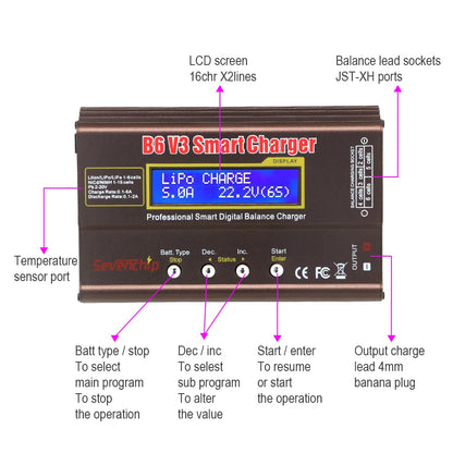 iMAX B6 V3 RC Charger | 80W LiPo/Li-Ion/NiMH Battery Digital Balance Adapter