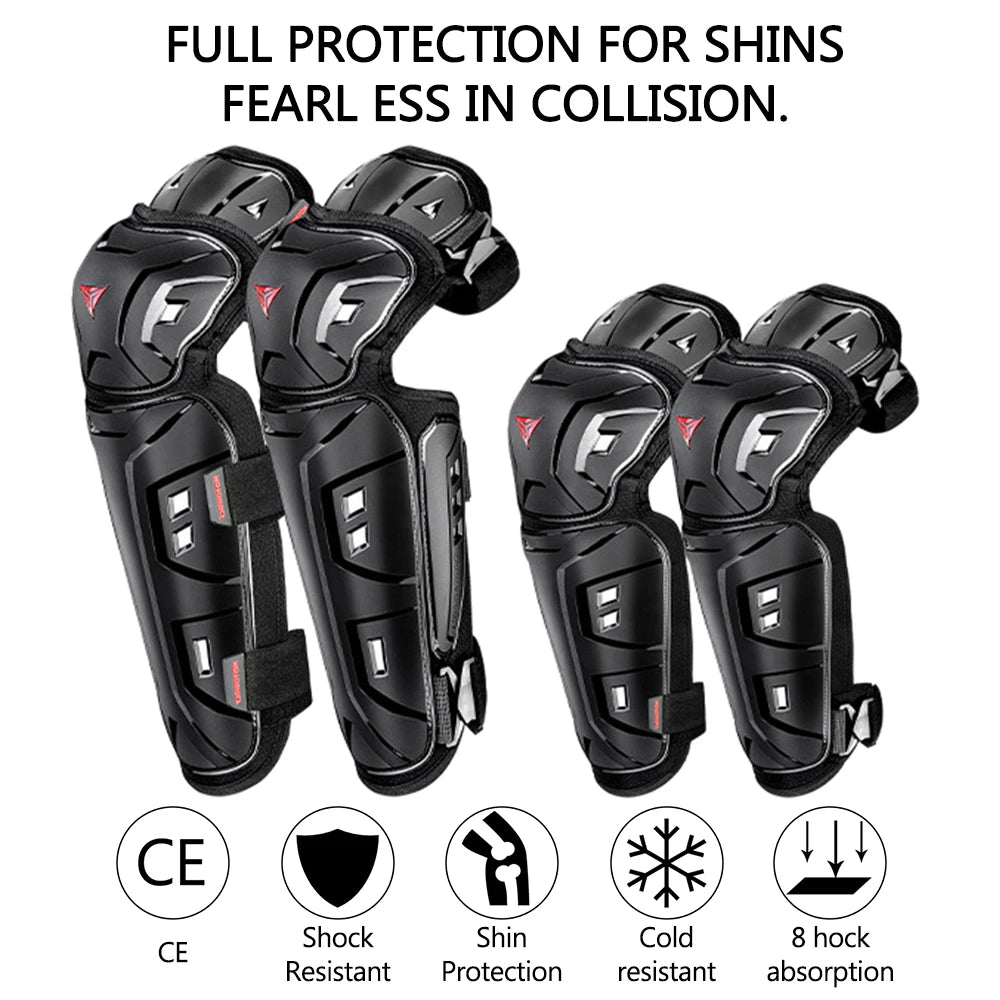 4Pcs/set Knee Elbow Protective Pads Motorcycle Motocross Skating Protectors Riding Protective Gears Outdoor Sport Equipment
