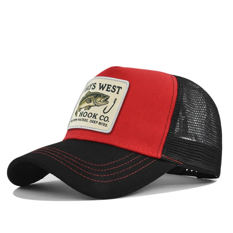 Mesh Fishing Cap Snapback Trucker Hat Breathable Unisex Outdoor