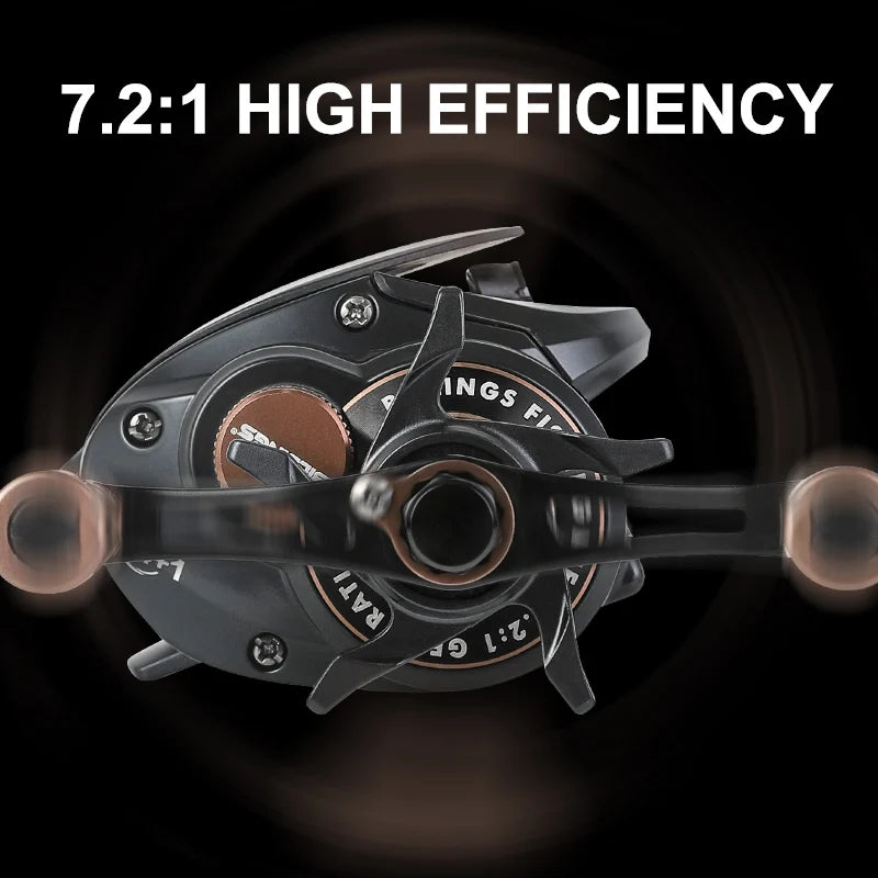 BILLINGS AX200 Ultralight Baitcasting Fishing Reel 7.2:1 Gear Ratio 6KG Drag