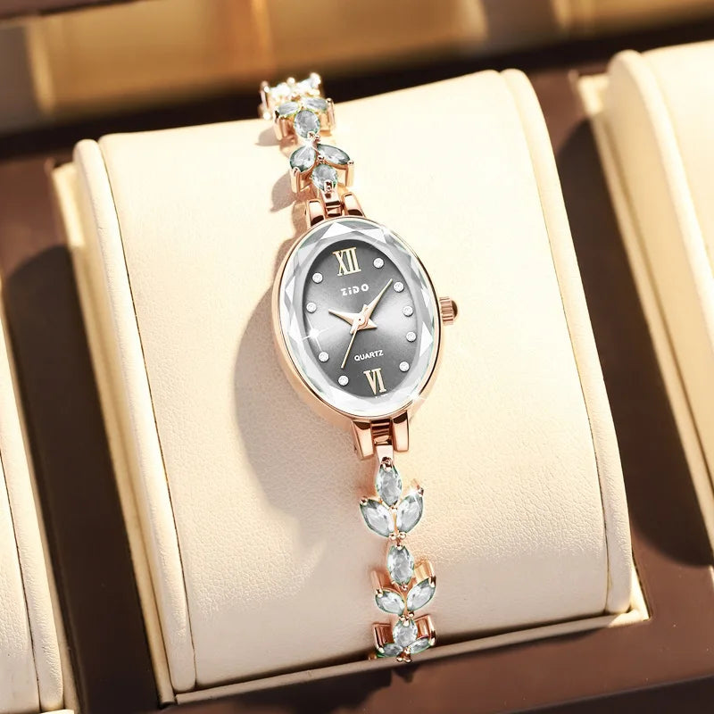UTHAI V22 Women’s Luxury Oval Diamond Bracelet Watch Waterproof Quartz Fashion