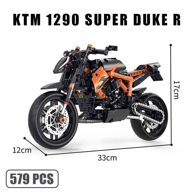 Technical Motorcycle Building Blocks Harley-Style Motorbike Racer Model Toy Gift