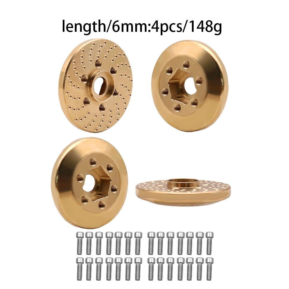 Brass Wheel Hex Hub Adapter for 1.9/2.2 Beadlock RC Crawler Axial SCX10 TRX4 TRX6 - EXPROTAS