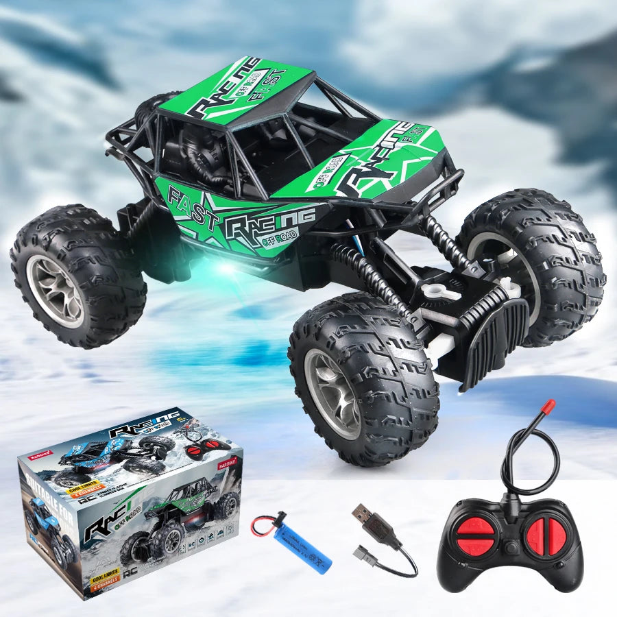 Anti-slip Rubber Tire Remote Control Car with Lights Outdoor Off-Road Toy