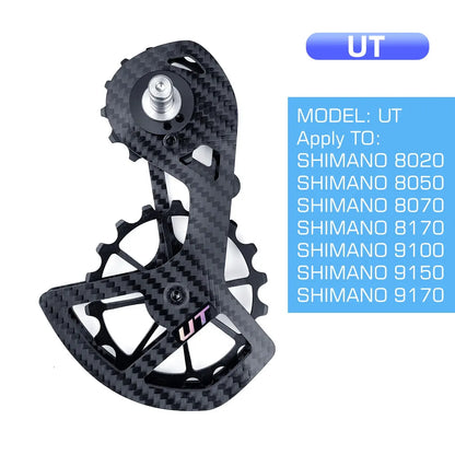 LTWOO Bicycle Ceramic Bearing Speed Carbon Fiber Pulley Wheel Rear Derailleurs Guide Wheel for Shimano 105/UT/Ultegra/DURA ACE-EXPROTAS