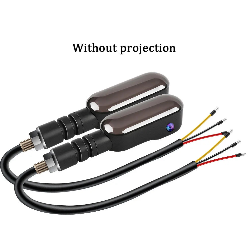 2PCS LED Turn Signal Lamp Motorcycle Flowing Indicator Light Amber