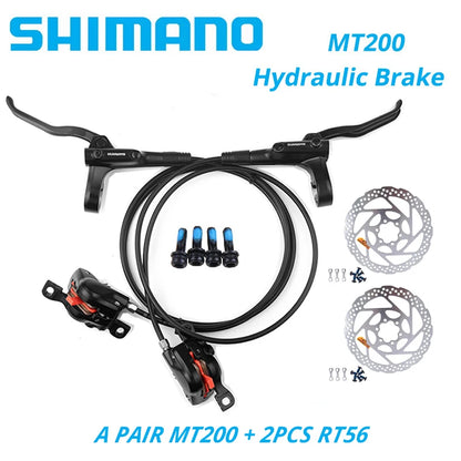 Shimano MT200 Hydraulic Disc Brake Set Front Left + Rear Right 145cm Hose