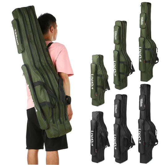 Lixada 3-Layer Fishing Rod Bag 90/120/150cm Folding Pole Reel Tackle Case