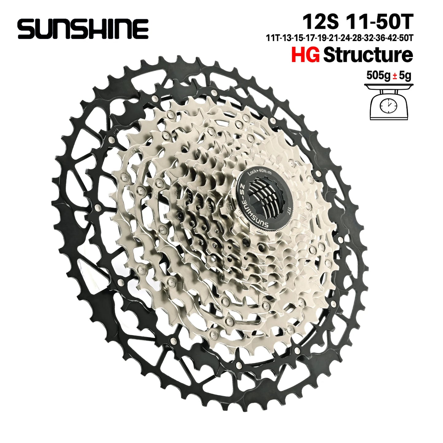 SUNSHINE Ultralight Carbon Steel Bicycle Cassette 9/10/11/12/13 Speed HG Sprocket MTB
