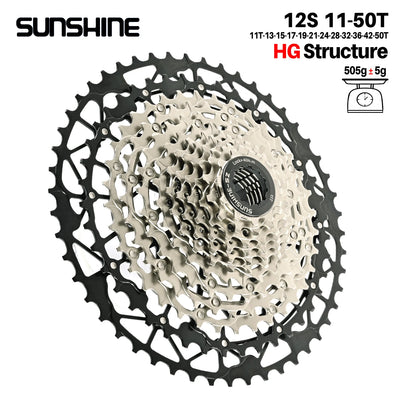 SUNSHINE Ultralight Carbon Steel Bicycle Cassette 9/10/11/12/13 Speed HG Sprocket MTB