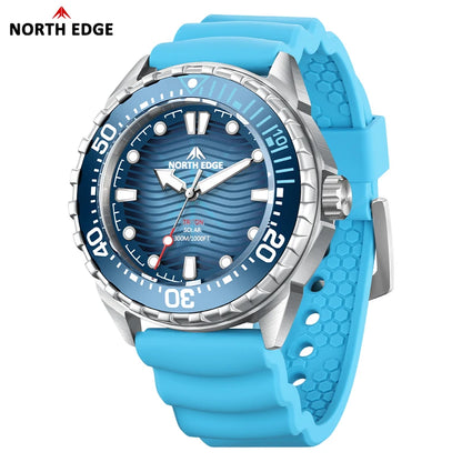 NORTH EDGE TRITON 2025 Solar Dive Watch Men 300M Waterproof Stainless Steel