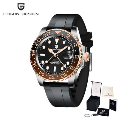 PAGANI Design PD-1662 Men’s Automatic Watch Stainless Steel Ceramic Bezel Waterproof