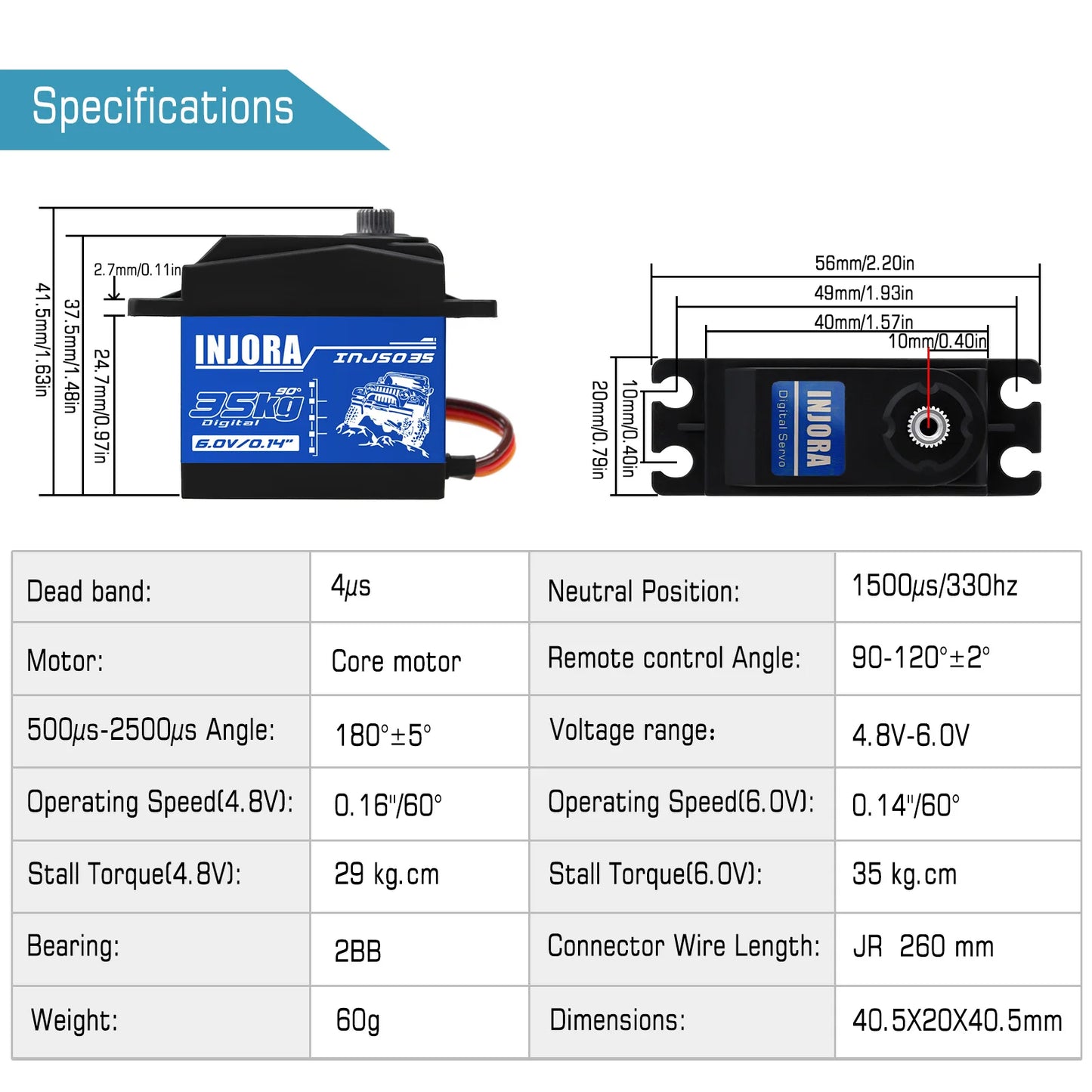 Digital Servo 25KG 35KG Waterproof RC Crawler Gear Metal Torque Parts