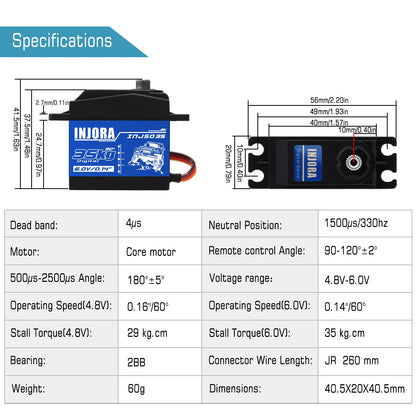 Digital Servo 25KG 35KG Waterproof RC Crawler Gear Metal Torque Parts