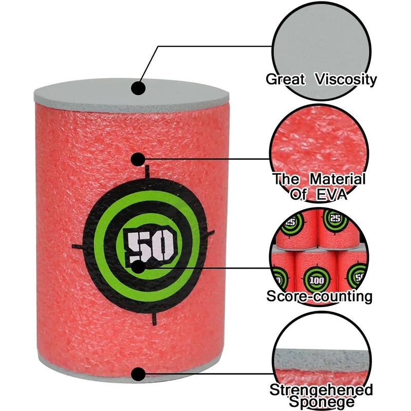6-30pcs EVA Soft Bullet Targets for Nerf Guns Blasters Foam Dart Toy