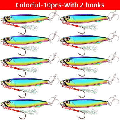 10pcs Fishing Lure Metal Jig Baits Sea Saltwater Casting Tackle 7g-80g