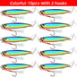 10pcs Fishing Lure Metal Jig Baits Sea Saltwater Casting Tackle 7g-80g