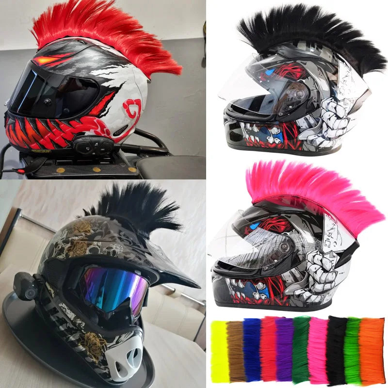 Creative Personality Motorcycle Electric Helmet Decoration Mohawk Wig Hair Motorbike Helmet Accessories Stickers Cosplay Styling-EXPROTAS