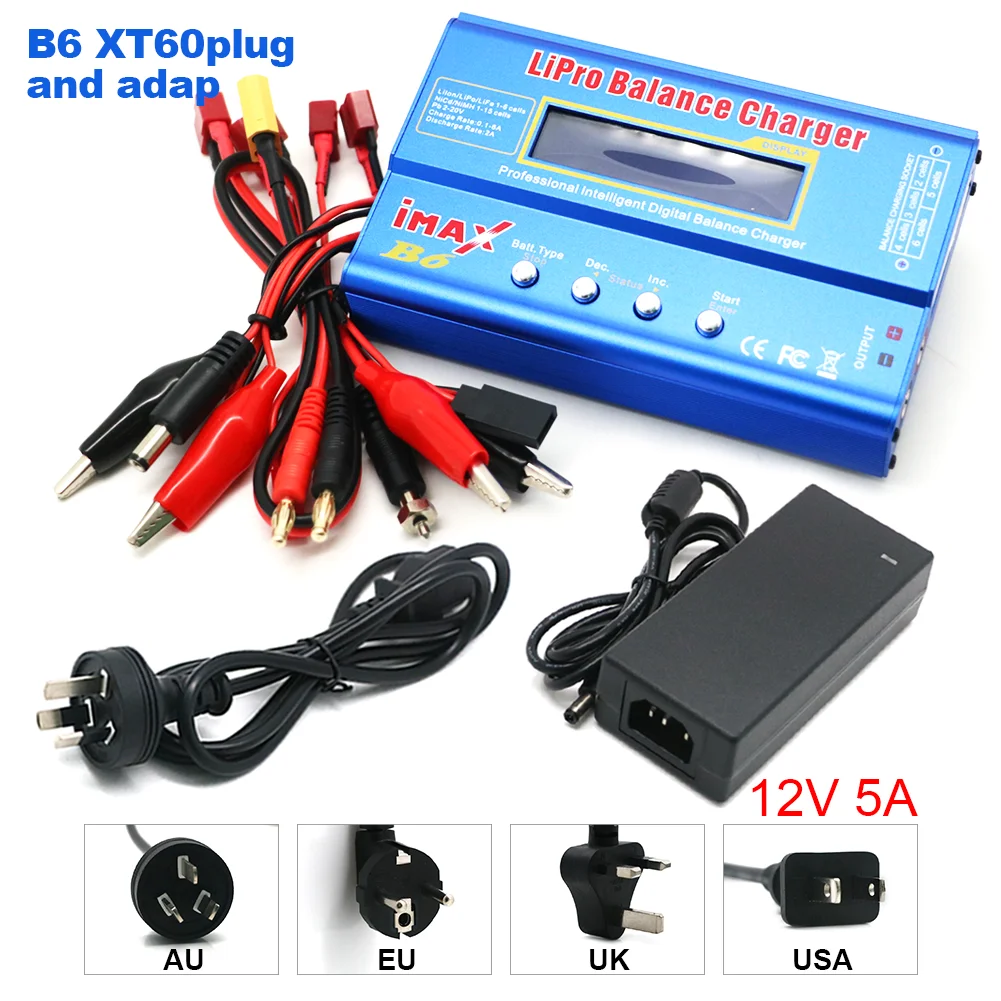 IMAX B6 80W Balance Digital Charger for Lipo NiMh RC Battery 12V 5A