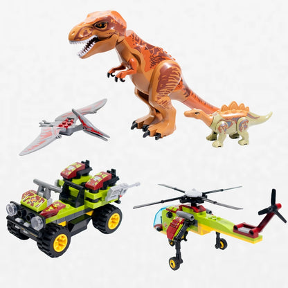 Jurassic Ocean Escape Ship Building Blocks MOC Mosasaurus Dinosaur Brick Set