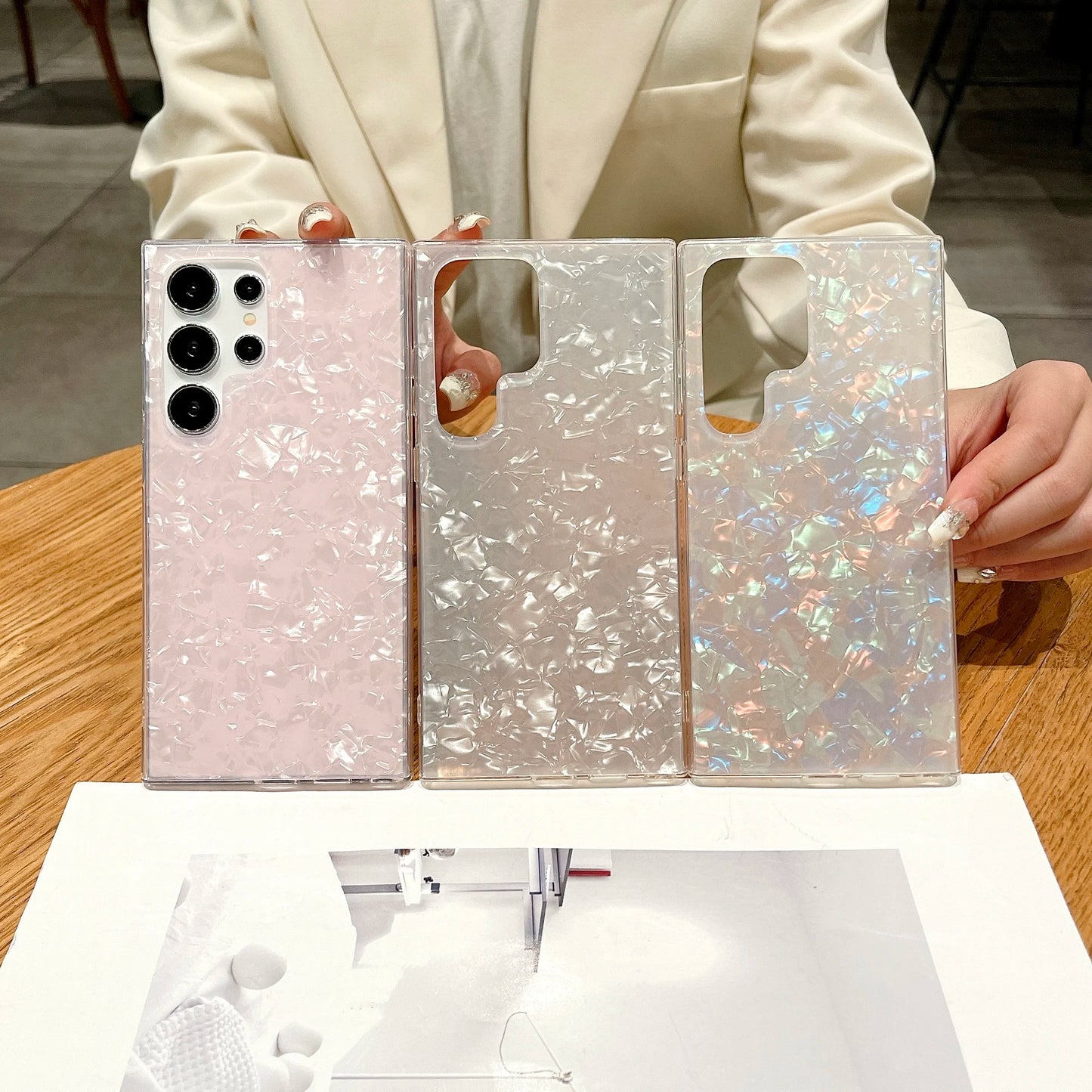 Glitter Conch Shell Case for Samsung S20-S25 FE Note20 Ultra A-Series Soft Cover