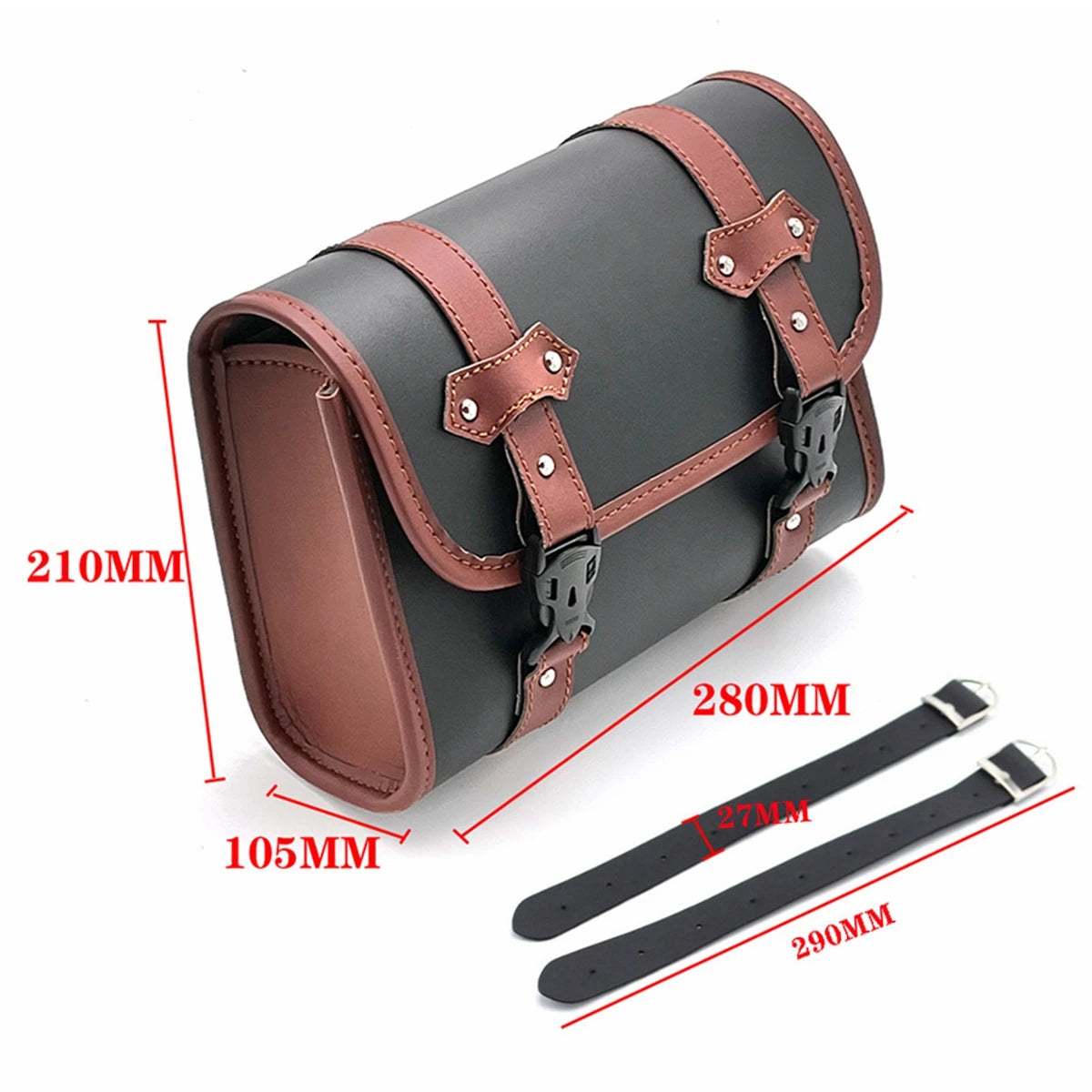 PU Leather Motorcycle Fork Tool Bag for Harley Sportster XL883/XL1200 Chopper Bobber