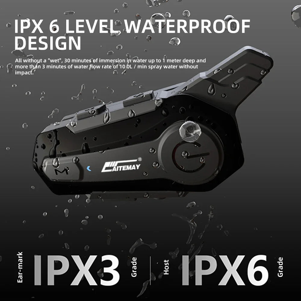 X1 Plus Motorcycle Helmet Bluetooth Intercom Headset 1000m 2-Rider Waterproof