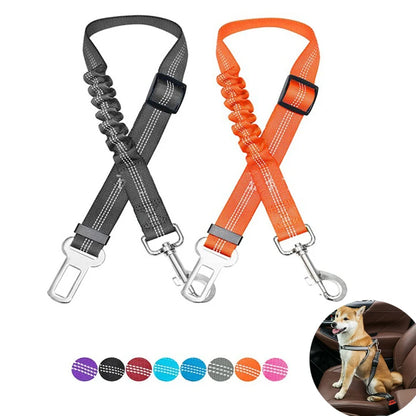 Adjustable Dog Car Seat Belt Harness Travel Safety Elastic Restraint Strap